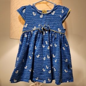 Blue Duck Patterned Kids Dress